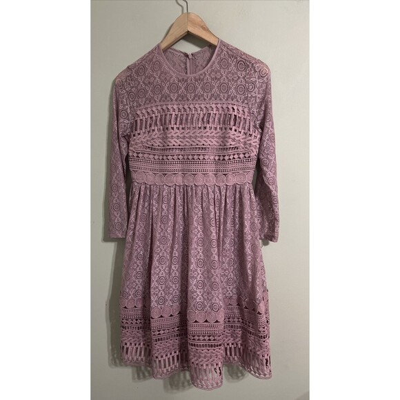 ASOS DESIGN Premium Lace Mini Skater Classic Dress USA Size 4 - Picture 2 of 7